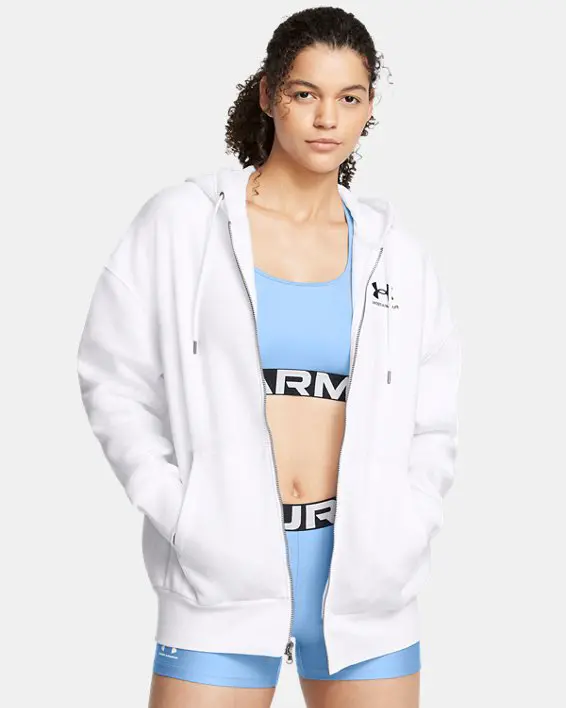 Campera de entrenamiento con capucha UA Icon Fleece para mujer