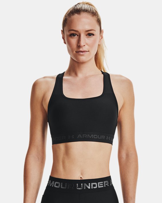 UA Crossback Mid Bra-BLK,XS