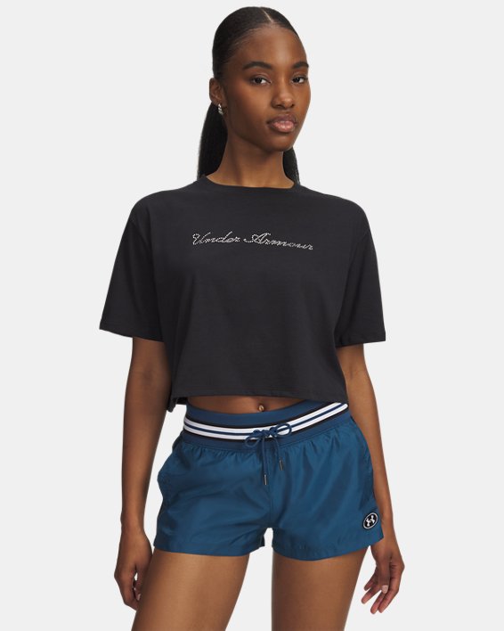 Camiseta Corta Logotipo UA para Mujer
