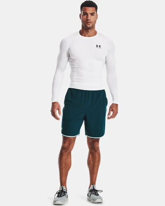 UA HG Armour Comp LS-WHT,LG image number 2