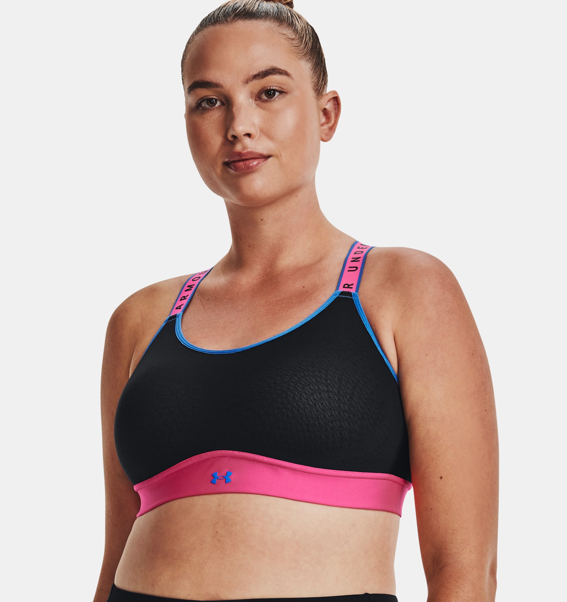 Bra deportivo UA Infinity Mid Blocked para mujer image number 4