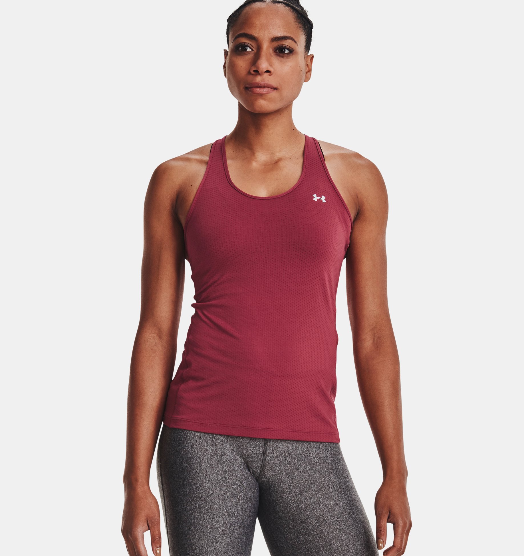 Under Armour Women's HeatGear® Armour Racer Tank Capri / Metallic Silver, 1328962-419