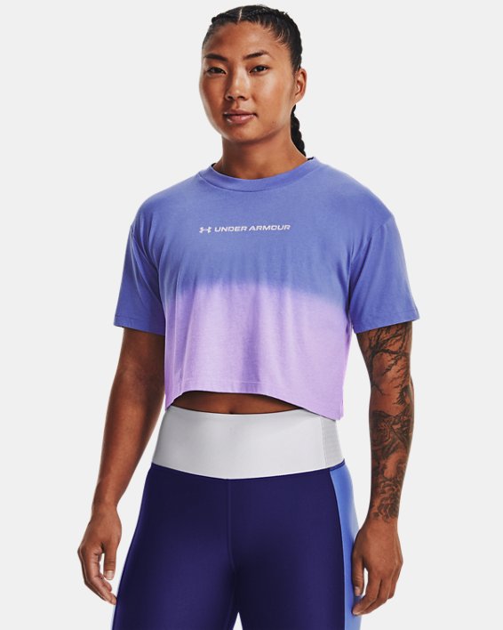 Remera UA Branded Dip Dye Crop para Mujer