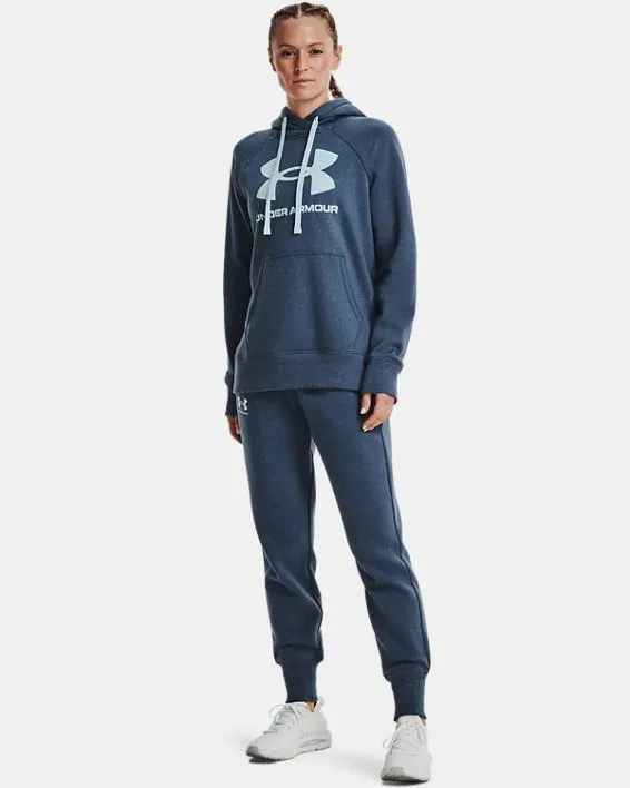 Buzo con capucha UA Rival Fleece Logo para mujer image number 2