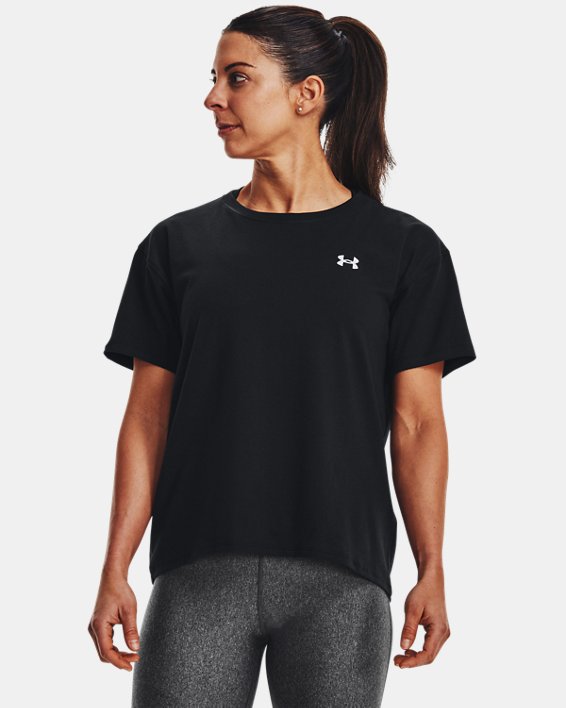 UA Esential Cttn Stretch Tee-BLK