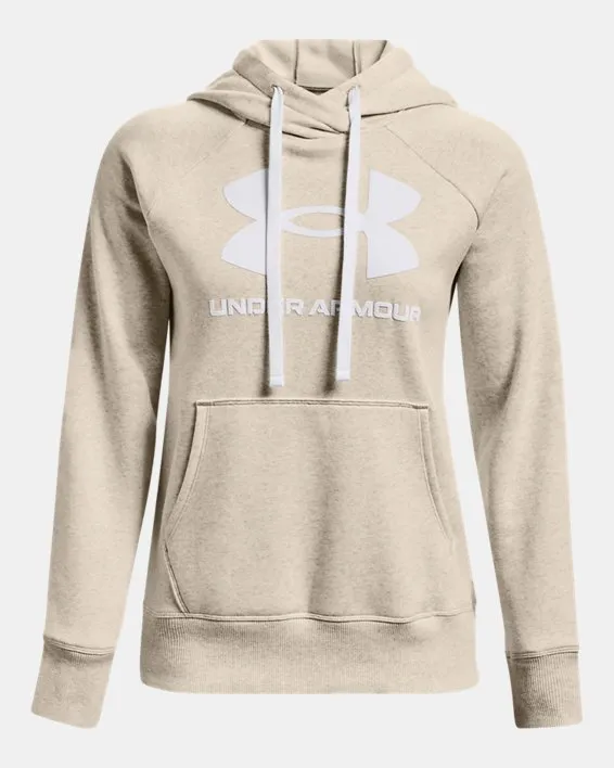 Buzo con capucha UA Rival Fleece Logo para mujer image number 4