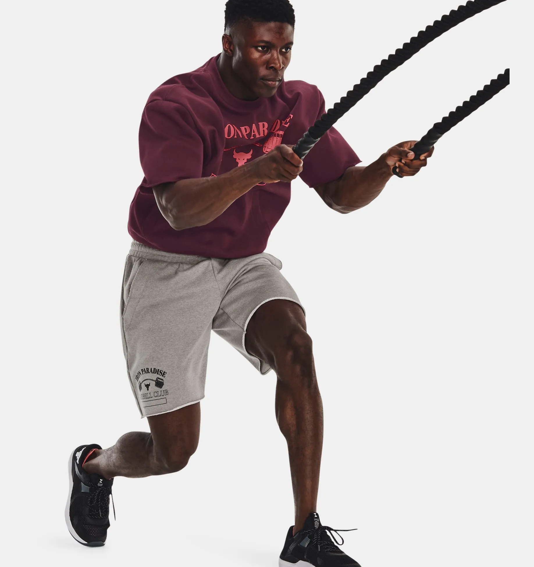 Buzo manga corta Project Rock Iron Paradise Heavyweight Terry Crew para Hombre image number 3
