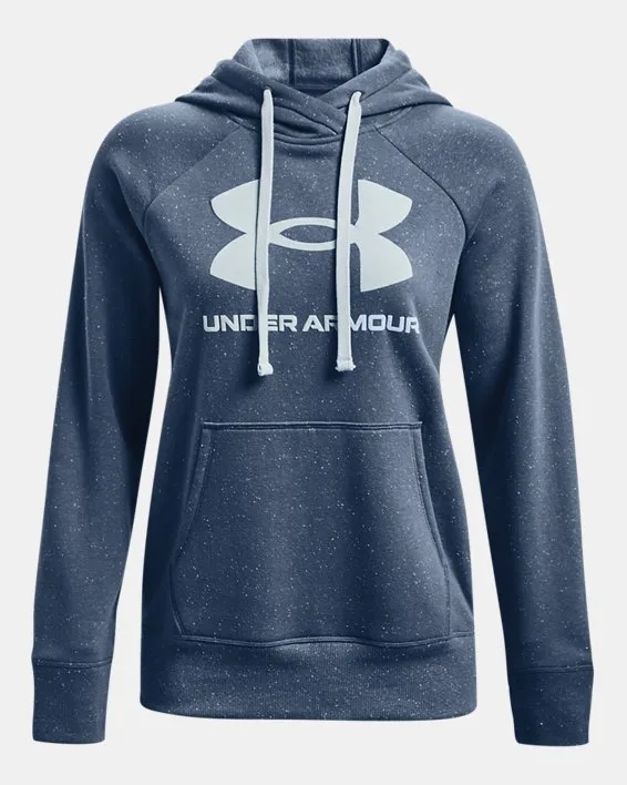 Buzo con capucha UA Rival Fleece Logo para mujer image number 4