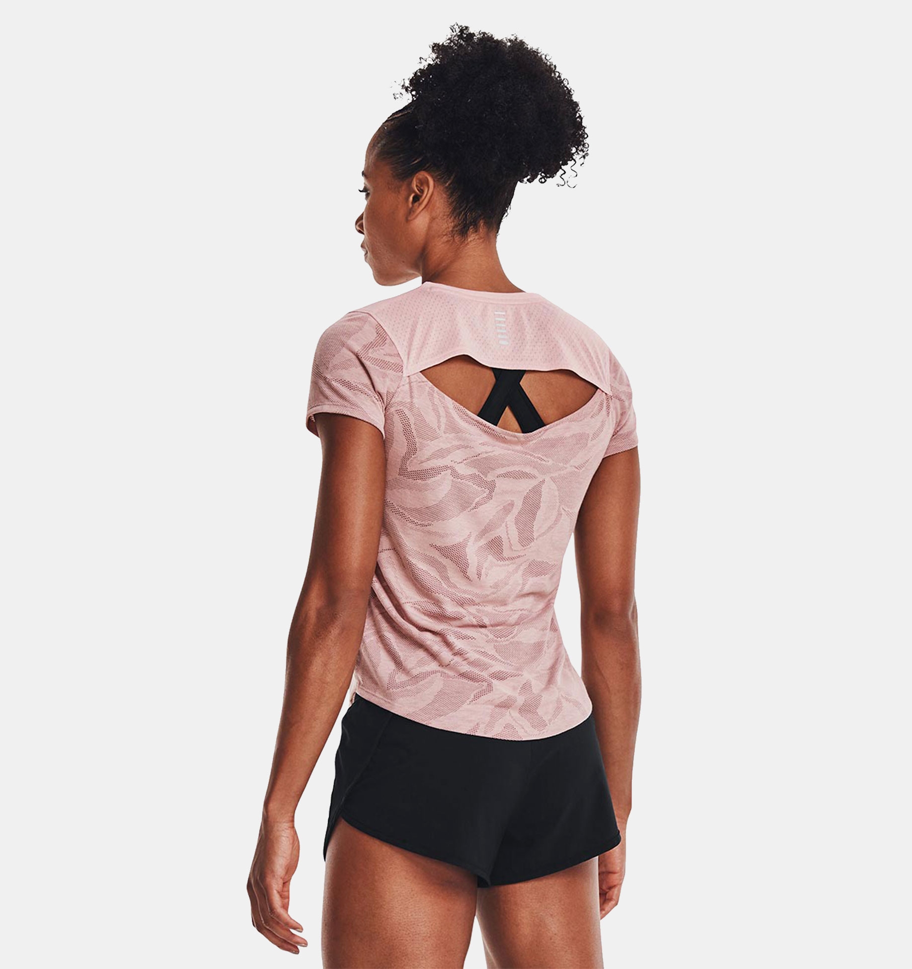 UA Streaker Jacquard Tee-PNK,XS image number 1