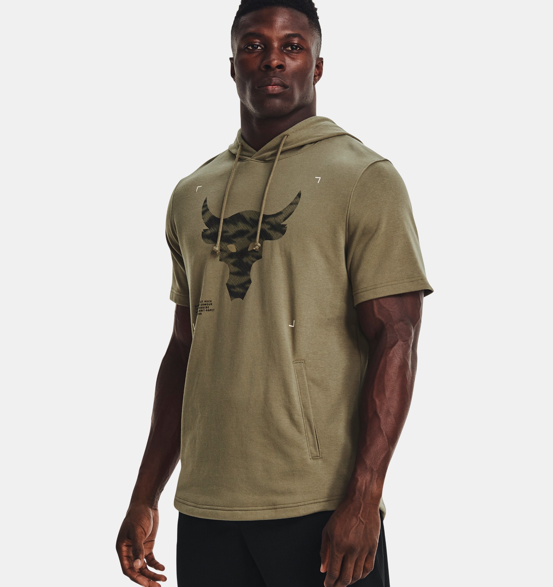 Remera manga corta con capucha Project Rock Terry Short Sleeve Hoodie para hombre