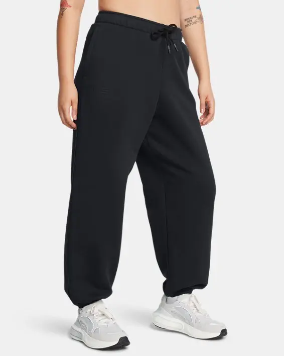 Pantalón de entrenamiento UA Icon Fleece Oversized Wordmark para mujer