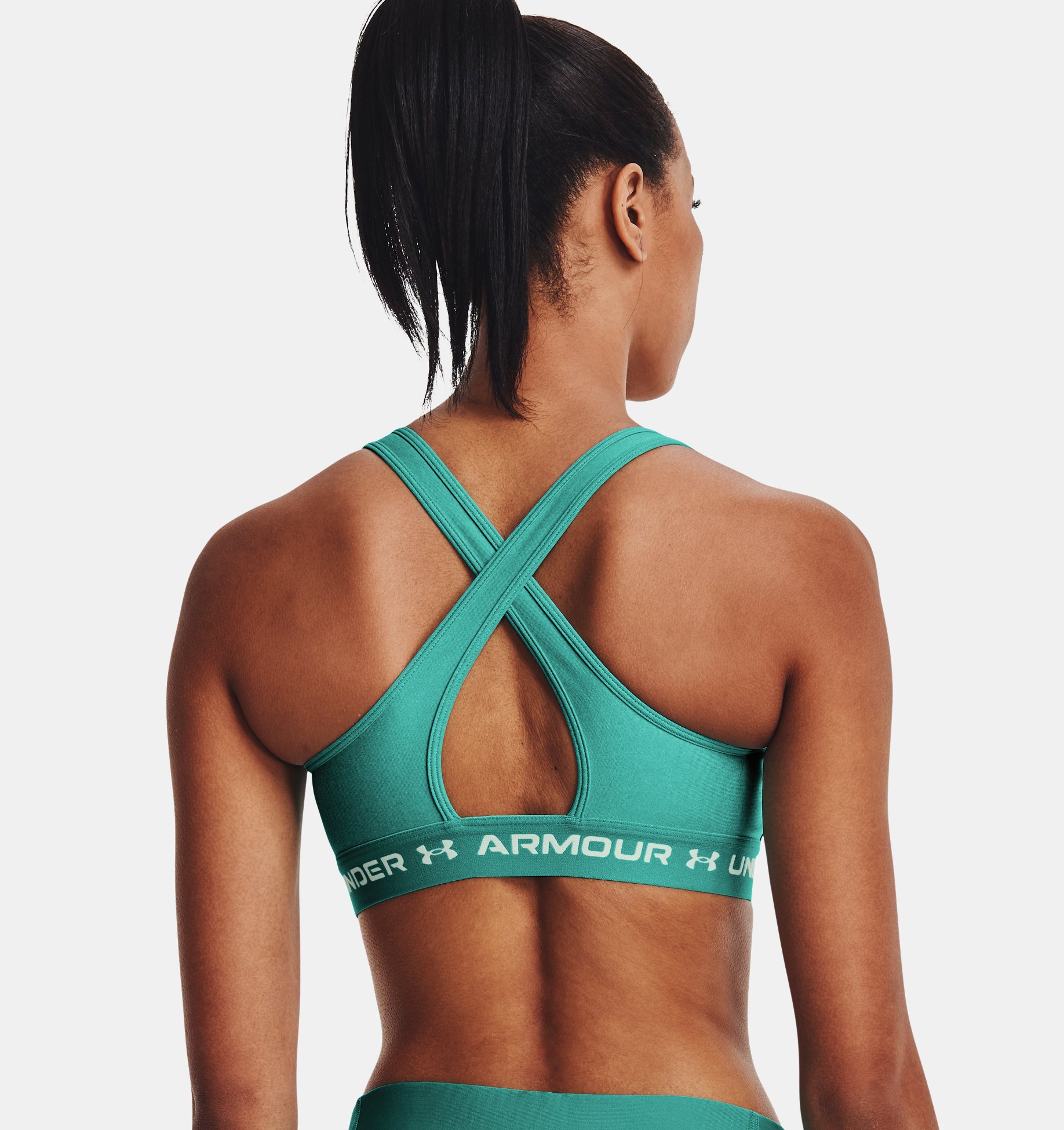 Bra UA Armour Mid Crossback Heather para mujer image number 1