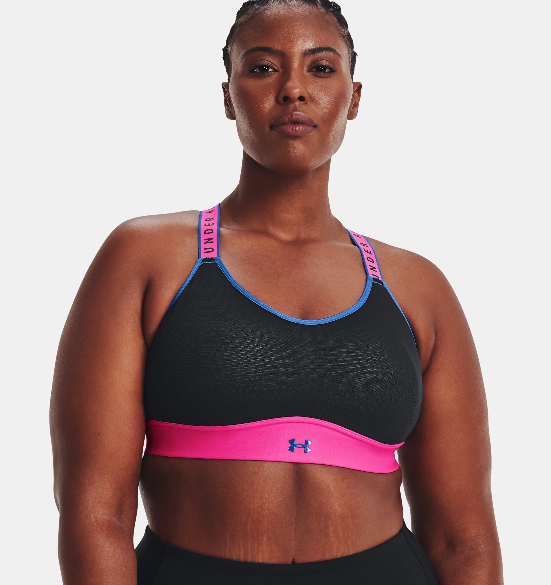 Bra deportivo UA Infinity Mid Blocked para mujer image number 3