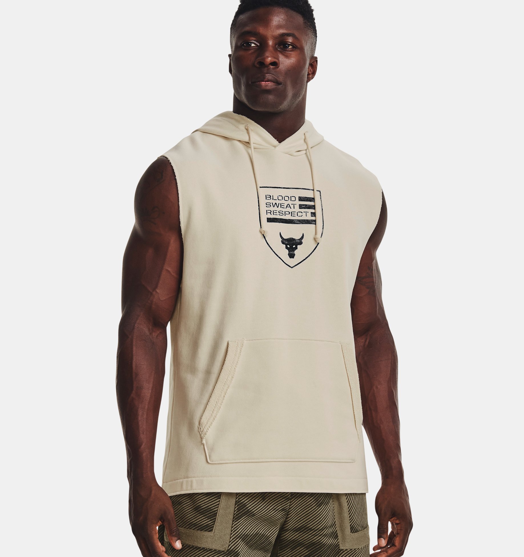 Remera con capucha sin mangas de tejido Terry grueso Project Rock para hombre