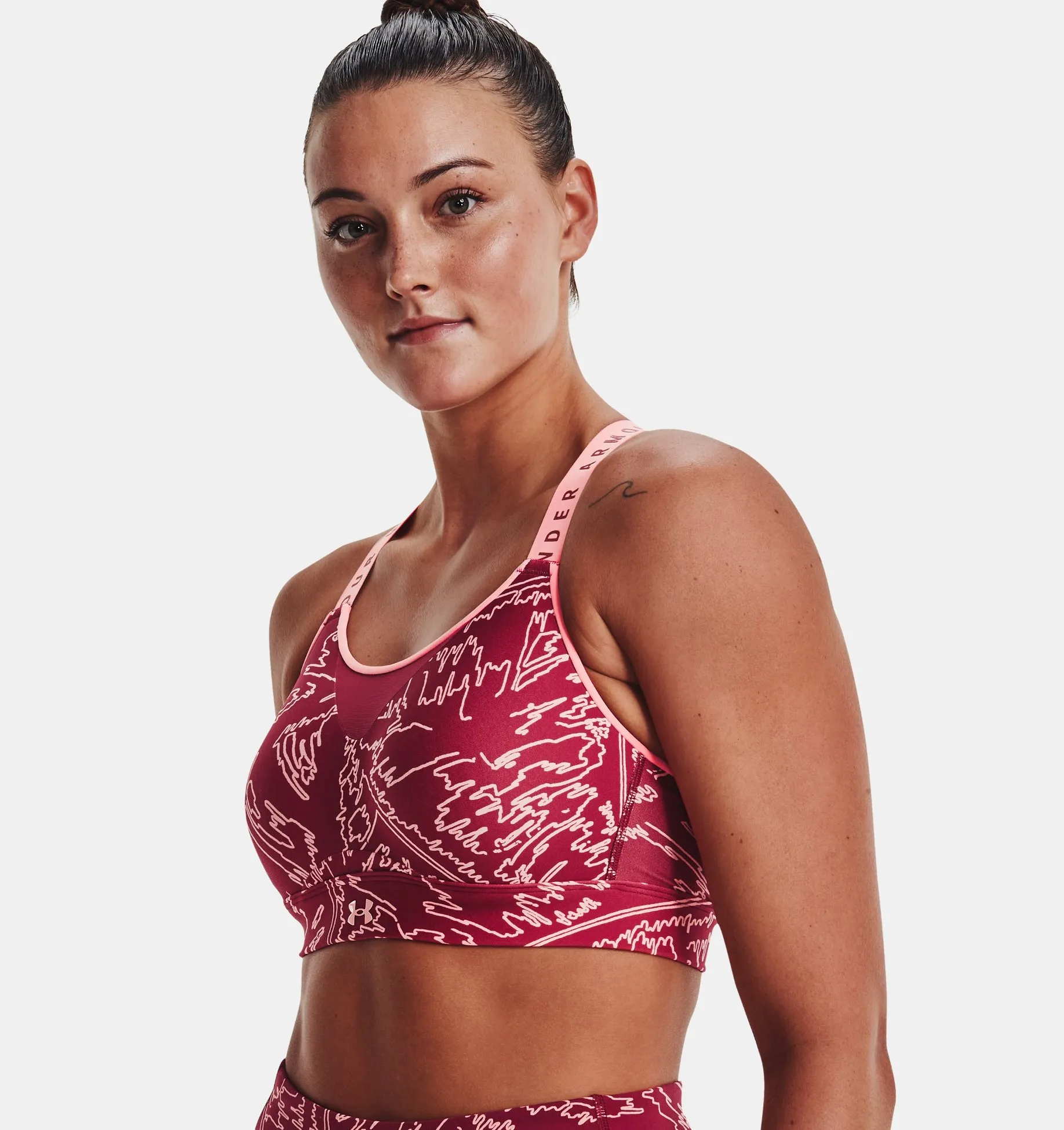 Sport Bra UA Infinity High Printed para Mujer image number 2