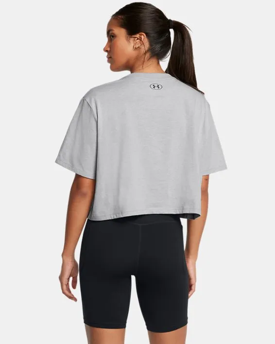 UA W BOXY CROP BRAND SS ARG image number 1