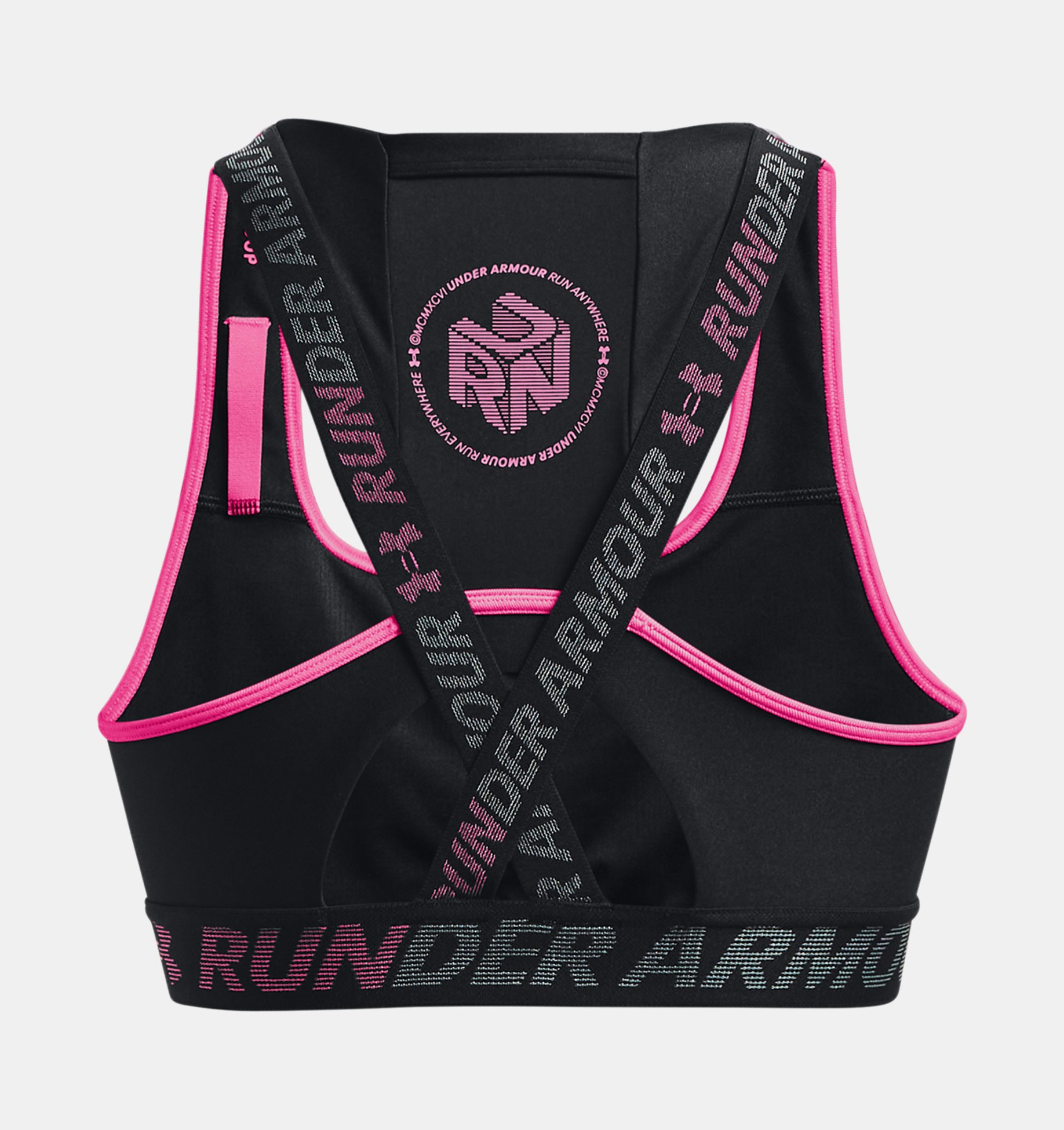 Bra de espalda deportiva UA Mid Crossback Pocket Run Sports image number 7